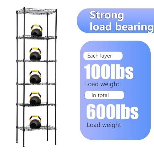 4 Tier NSF Wire Shelving Unit Heavy Duty Steel Storage Rack, Black X19089