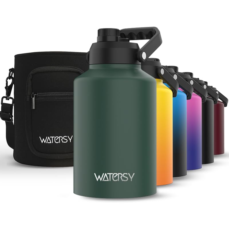 128oz Insulated Stainless Steel Water Bottle with Handle, Black W803