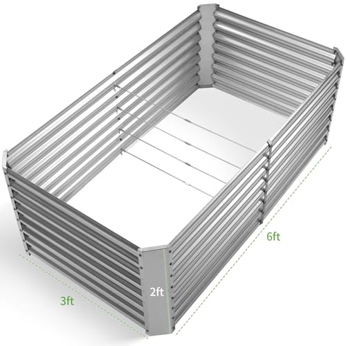 Land Guard 8×4×2 ft Galvanized Raised Garden Bed Kit for Vegetables D685