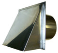 Stainless Steel Wall Vent Cap with Screen and No Damper - 7 inch Round