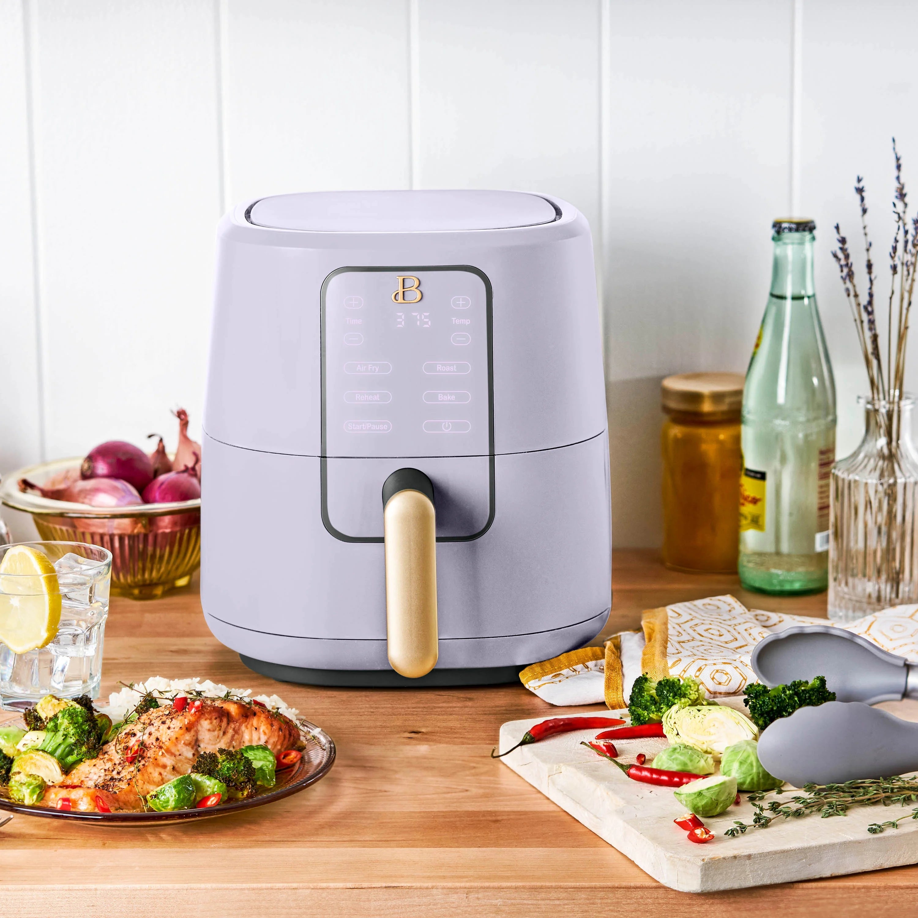 Beautiful 3 Qt Air Fryer with TurboCrisp Technology, White Icing by Drew Barrymore Q37808