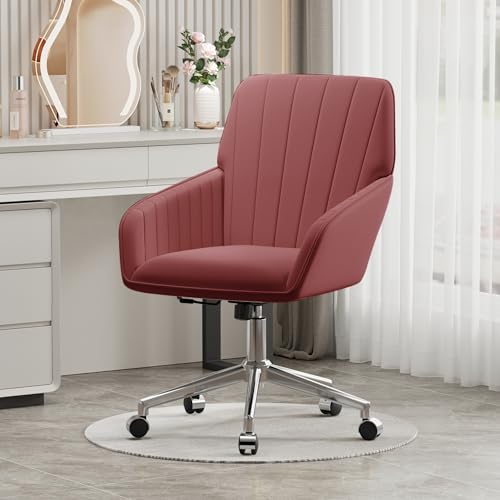 Velvet Home Office Chair with Gold Base, Swivel Desk Chair with Wheels (Cream) Z435471
