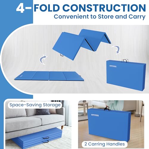 Folding Exercise Gymnastics Mat 2" Thick with Carrying Handles F717