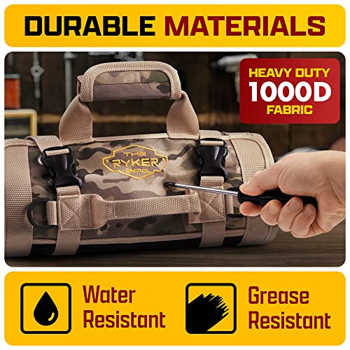 Ryker Roll Up Tool Bag Organizer with Detachable Pouches O5686