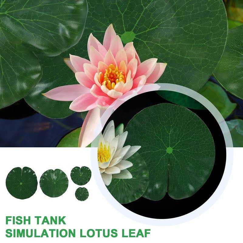 Molain Artificial Lotus Leaves Floating Foam Lily Pads for Pond Aquarium B59062