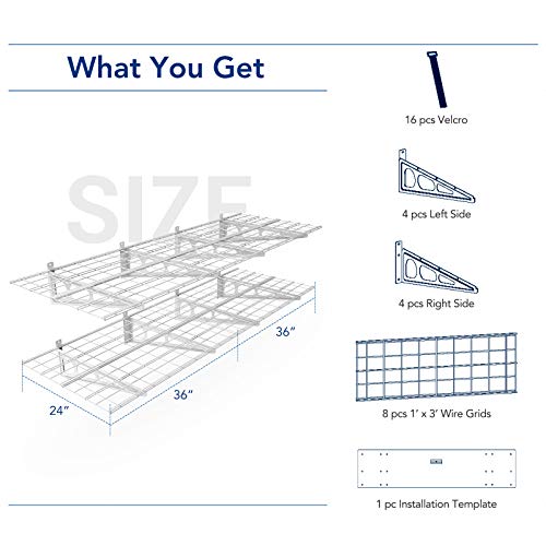 FLEXIMOUNTS 2-Pack 2x6ft Garage Wall Shelving Rack, Black C244838