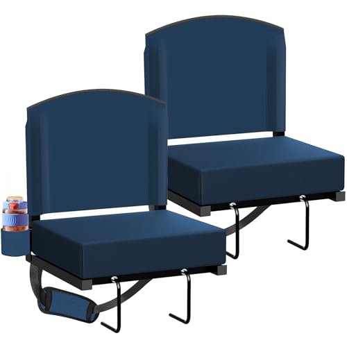 Stadium Seat with Back Support, Portable Bleacher Seat, Black V308