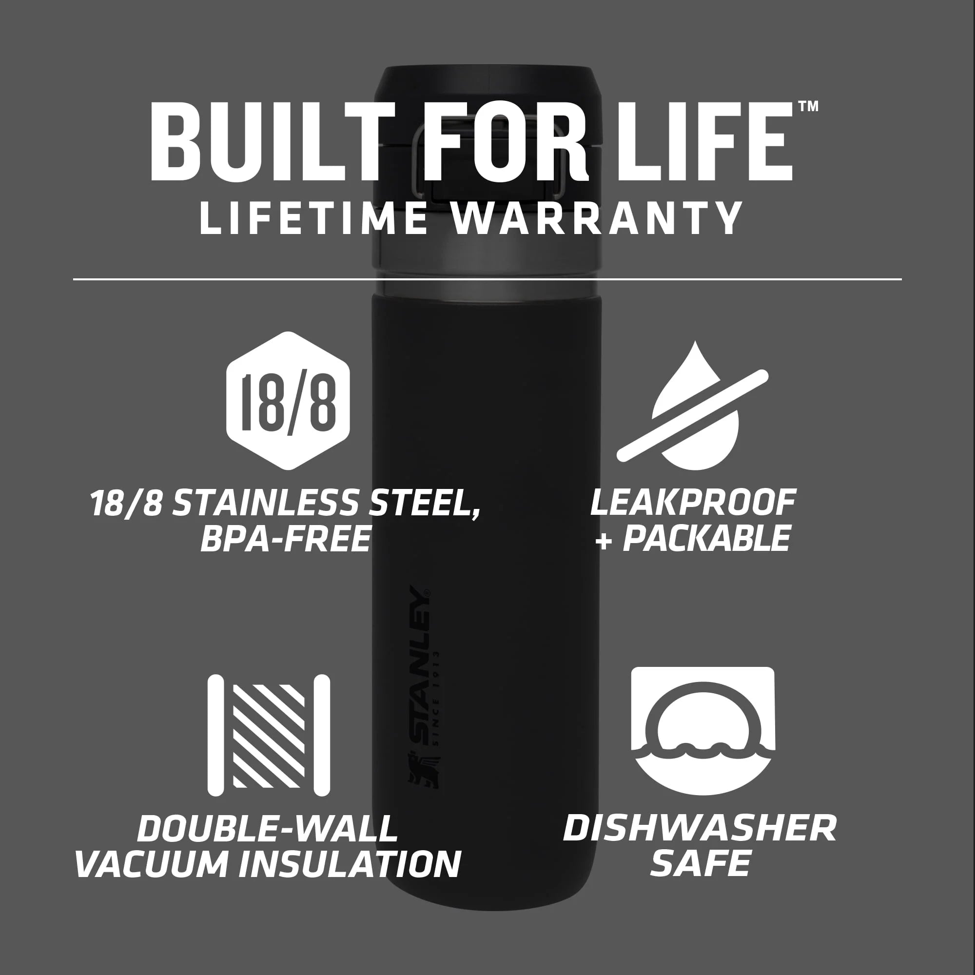 Stanley Quick Flip Insulated Stainless Steel Water Bottle 24 oz M3890