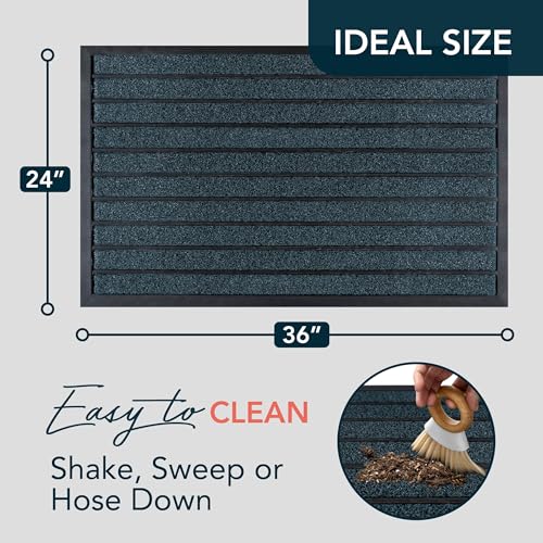 ubdyo Extra Durable Door Mat Non-Slip Outdoor Entrance 30" x 17" Bright Brown W5648