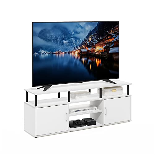 Furinno JAYA Large Entertainment Stand for TV Up to 55 Inch, French Oak Grey/Black V100781