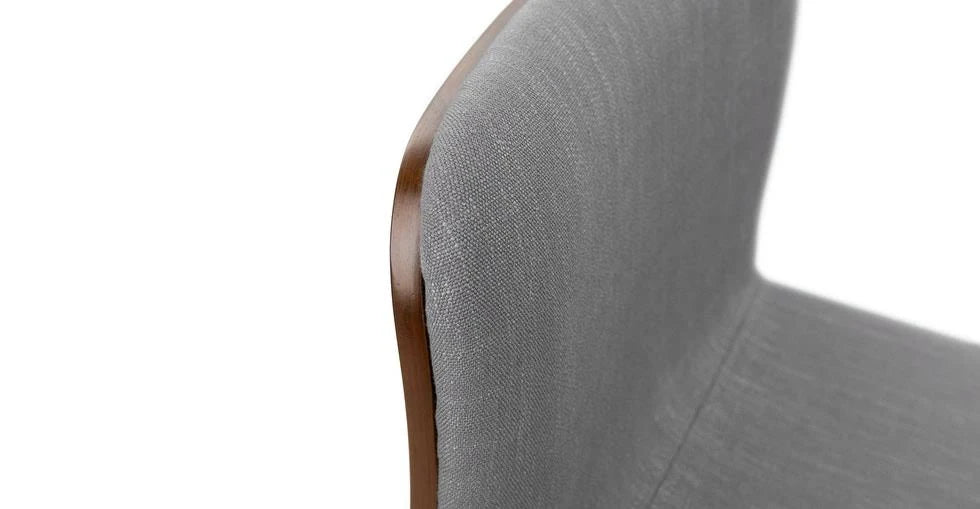 Swivel Bar Stool, Gray Fabric, Walnut Legs by Article Sede D596