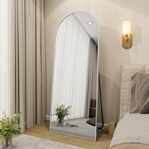 BEAUTYPEAK 65"x24" Arched Full Length Floor Mirror, Black D361