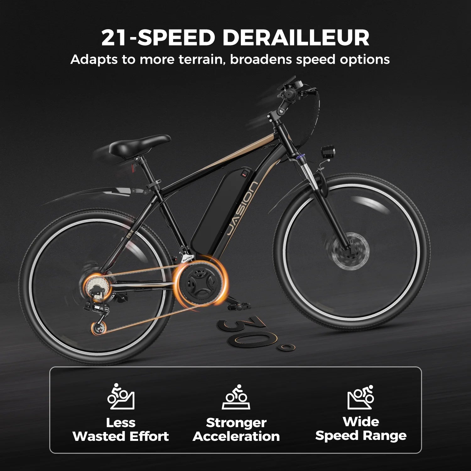 Jasion EBX 26 Electric Bike for Adults, 500W Motor, Removable Battery E693735
