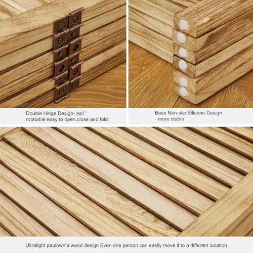 Room Partitions and Dividers, 5.6 Ft Tall Folding Wood Screen, 4 Panels S6959