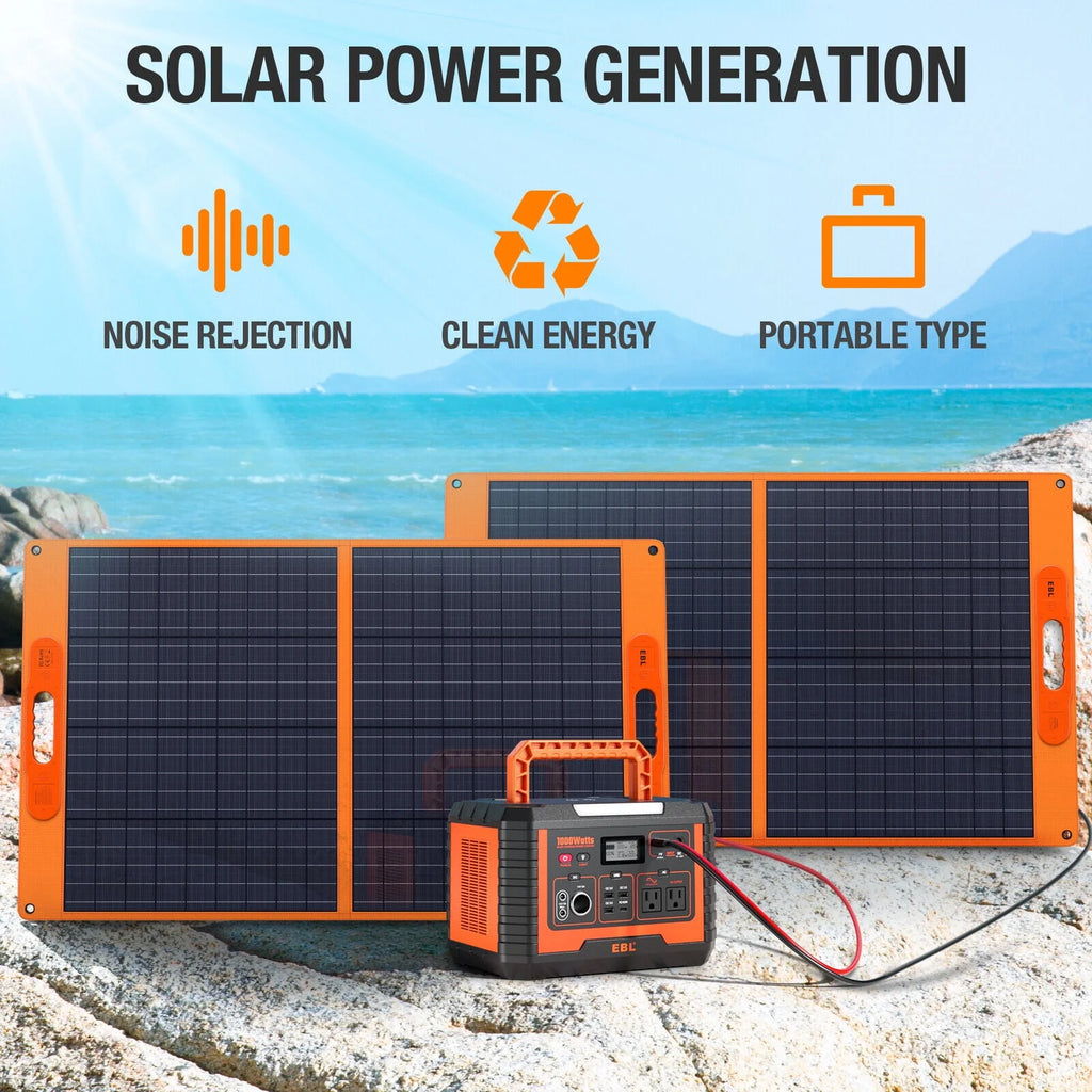 EBL 2-Pack Portable Power Station 1000W Solar Generator 270000mAh Y877