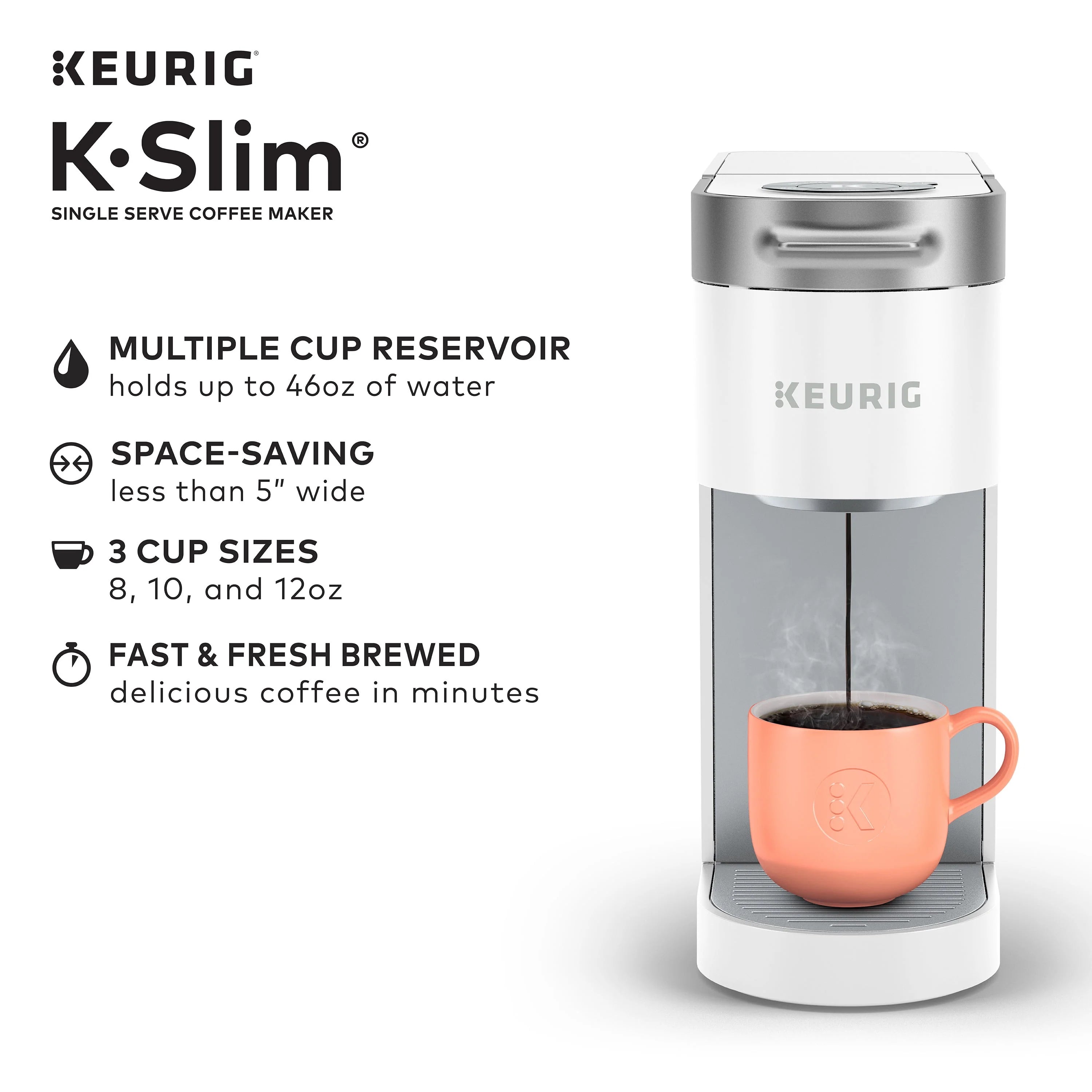 Keurig K-Slim Black Single-Serve K-Cup Pod Coffee Maker J75820