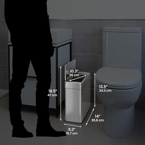 iTouchless 13 Gallon Stainless Steel Automatic Kitchen Trash Can with Lid and Odor Filter G12862