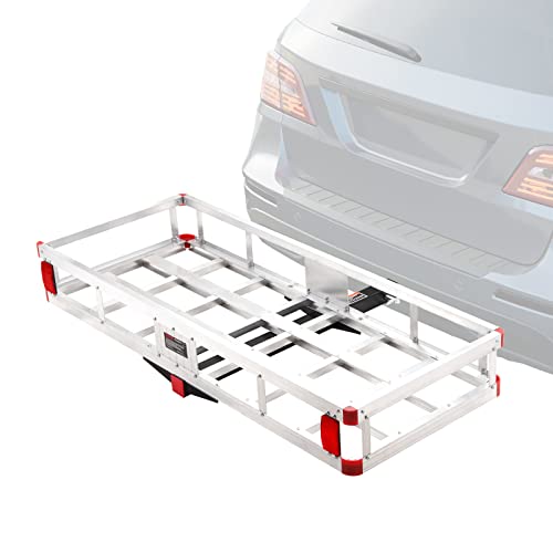 VEVOR Hitch Cargo Carrier 500lbs Capacity Aluminum with Folding Ramp for 2" Receiver B436