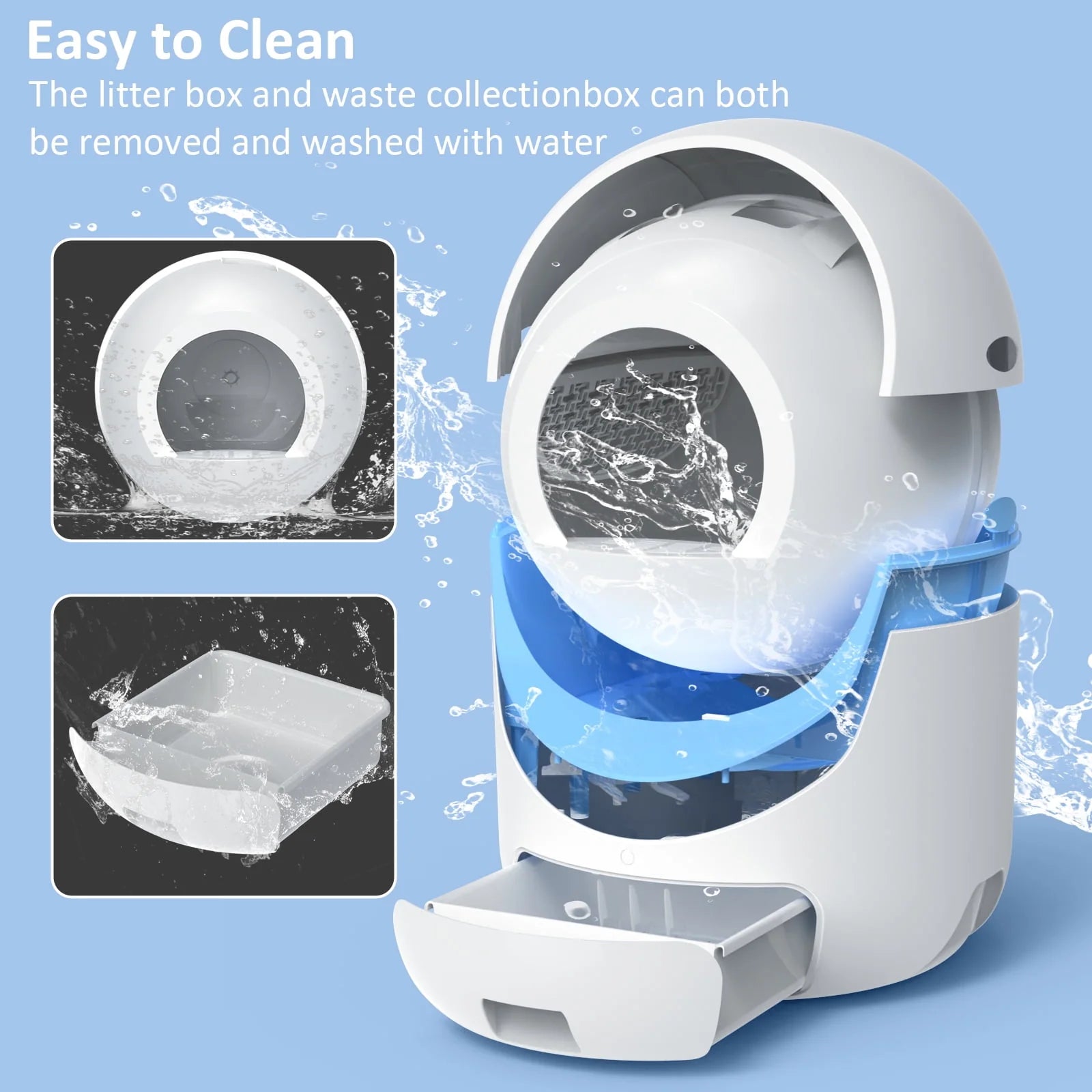 Self Cleaning Litter Box with WiFi APP Control for Multiple Cats P805