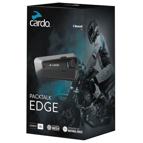 Cardo PACKTALK Edge Motorcycle Bluetooth Headset Intercom - Single Pack, Black P84142
