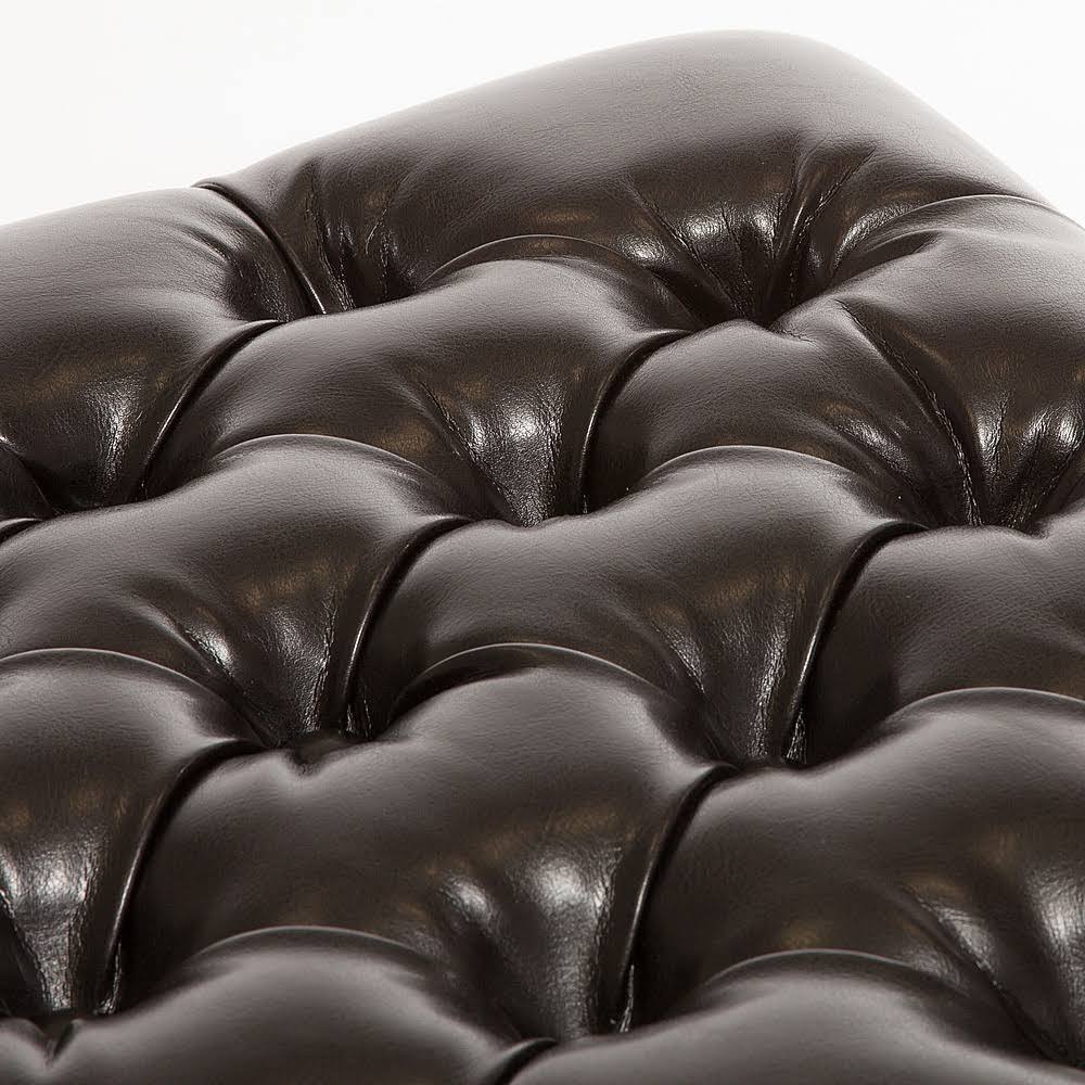 Noble House Hastings Espresso Tufted Storage Ottoman Brown I602