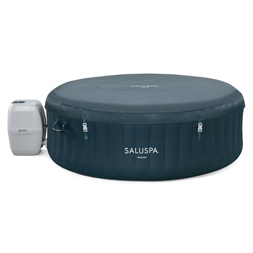 Bestway SaluSpa Aruba AirJet Inflatable Hot Tub, 67 x 26 Inch Round Portable Spa with Cover, Gray S258640