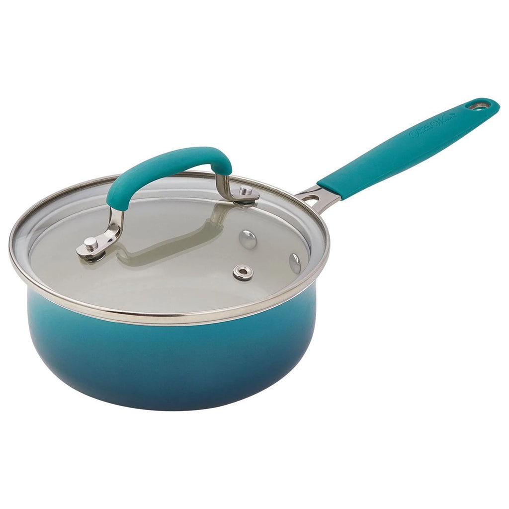 The Pioneer Woman 25 Piece Ceramic Nonstick Cookware Set, Ombre Teal T370
