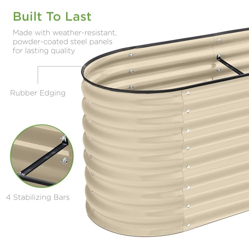 Best Choice Products 8x2x2ft Metal Raised Garden Bed Oval Planter Box for Vegetables, Herbs B5622