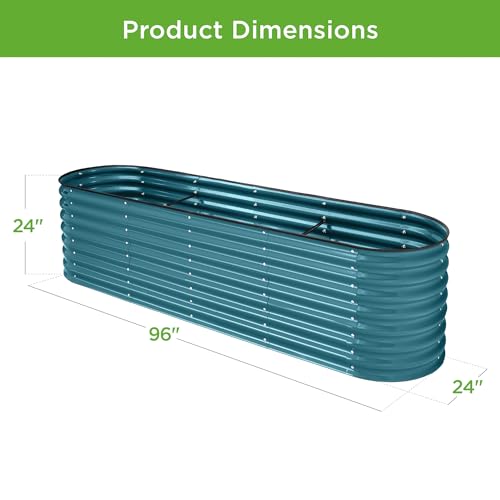 Best Choice Products 8x2x2ft Metal Raised Garden Bed Oval Planter Box for Vegetables, Herbs B5622
