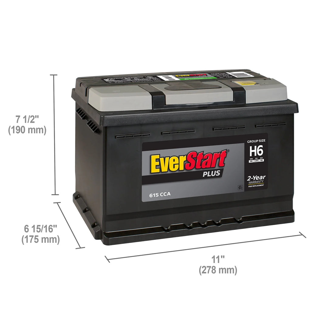 EverStart Plus Lead Acid Automotive Battery Group H6 12V 615 CCA K917