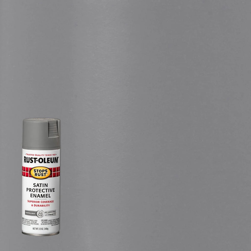 Rust-Oleum Stops Rust Satin Protective Enamel Spray Paint 285092, 12 oz Y531