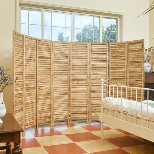Room Partitions and Dividers, 5.6 Ft Tall Folding Wood Screen, 4 Panels S6959