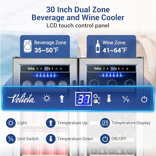 Electric Humidor Cabinet 35L with Digital LED Screen and Humidity Control C6096