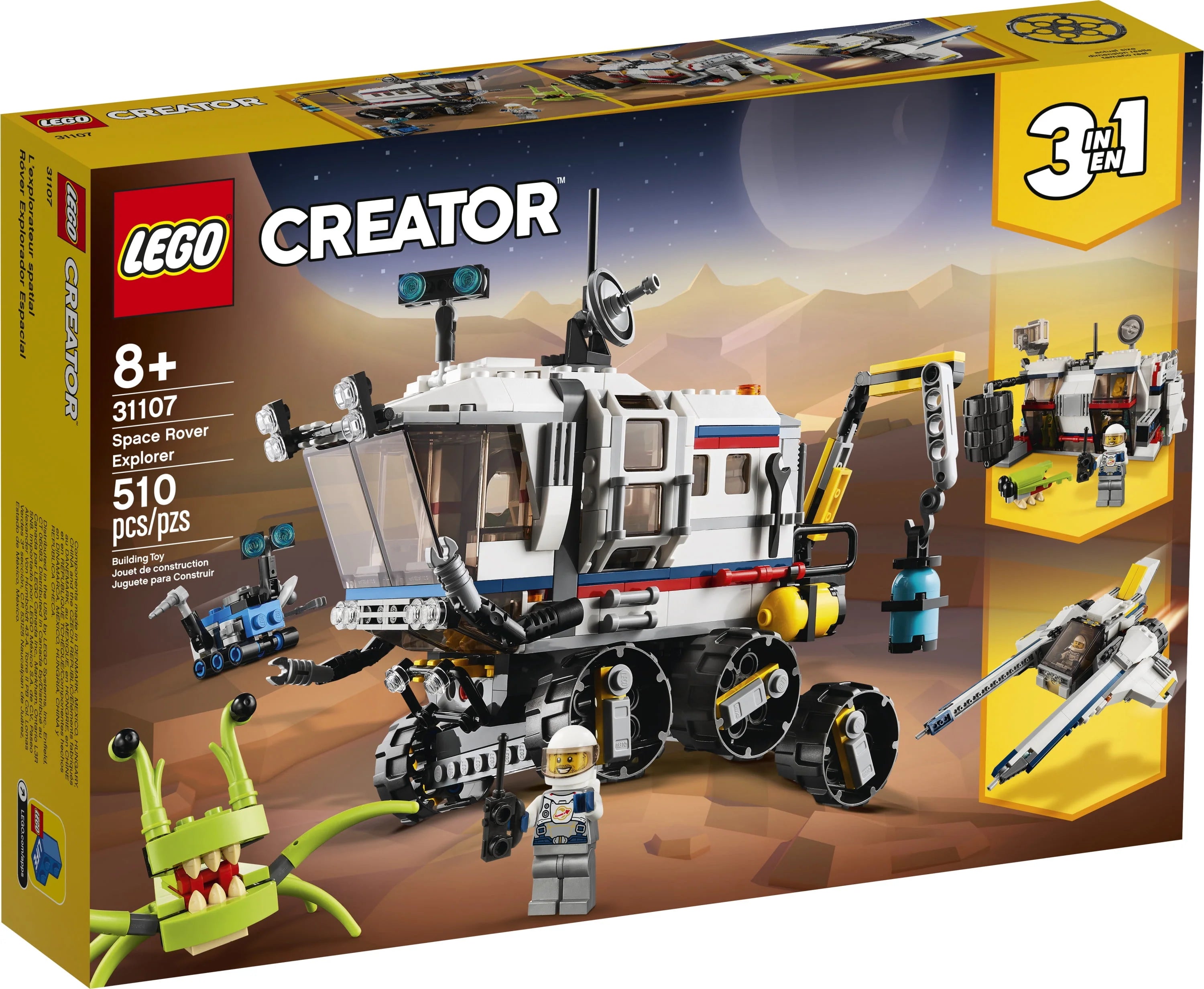 LEGO Creator 3in1 Space Rover Explorer 31107 Building Toy for Kids Ages 8+ B8236