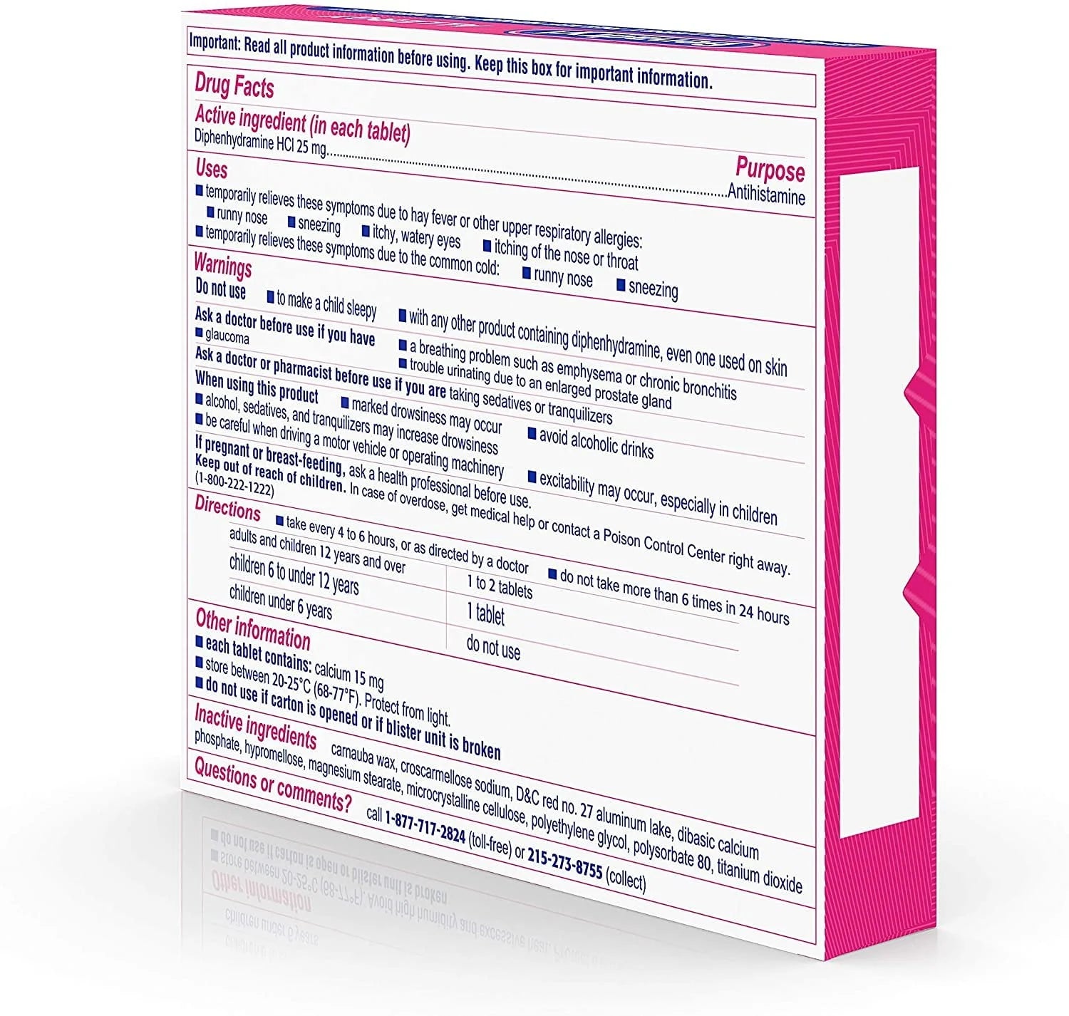 Benadryl Ultratabs Antihistamine Cold & Allergy Relief Tablets, 24 Ct W2632