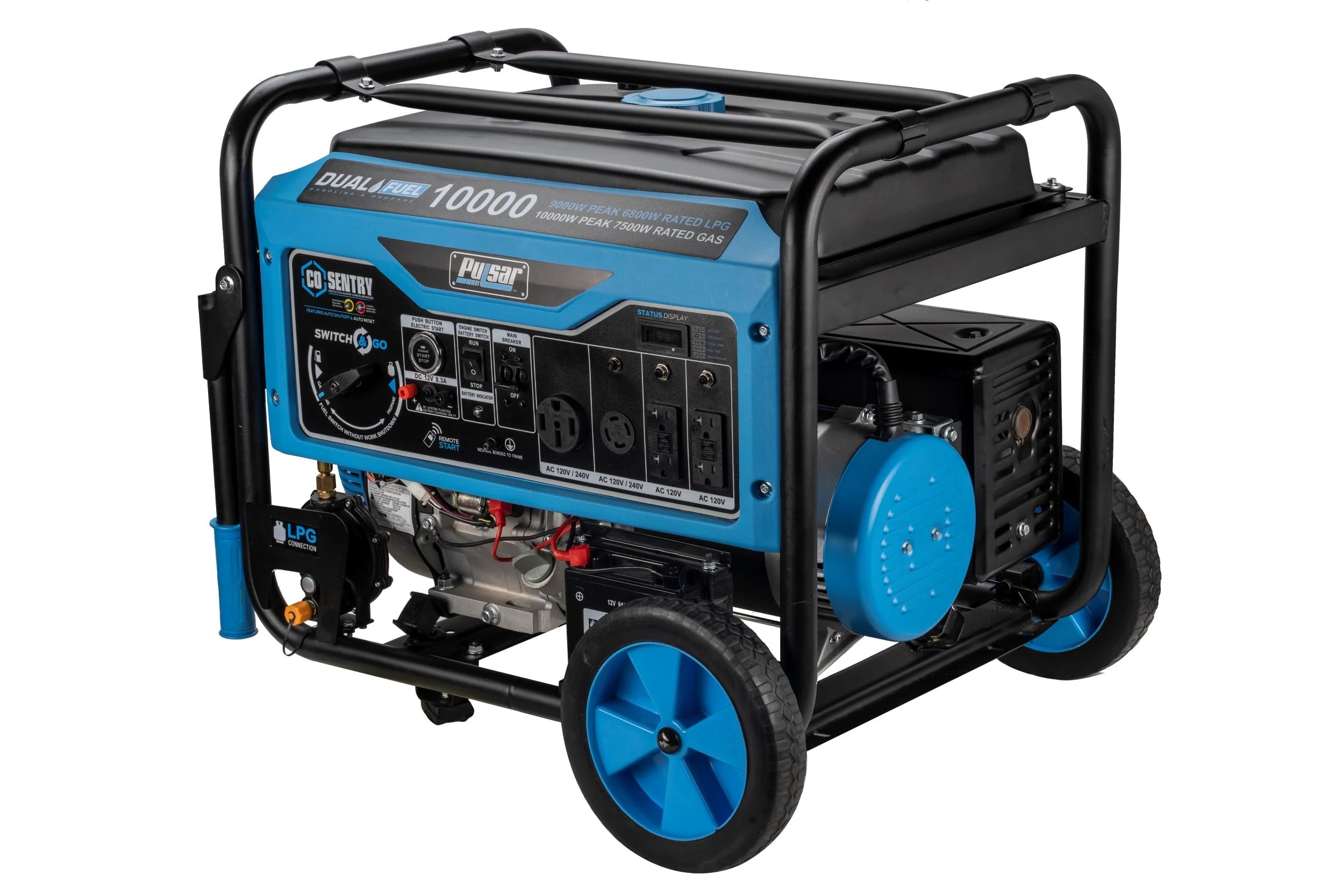 Pulsar 10,000 Watt Dual Fuel Portable Generator with Remote Start O822