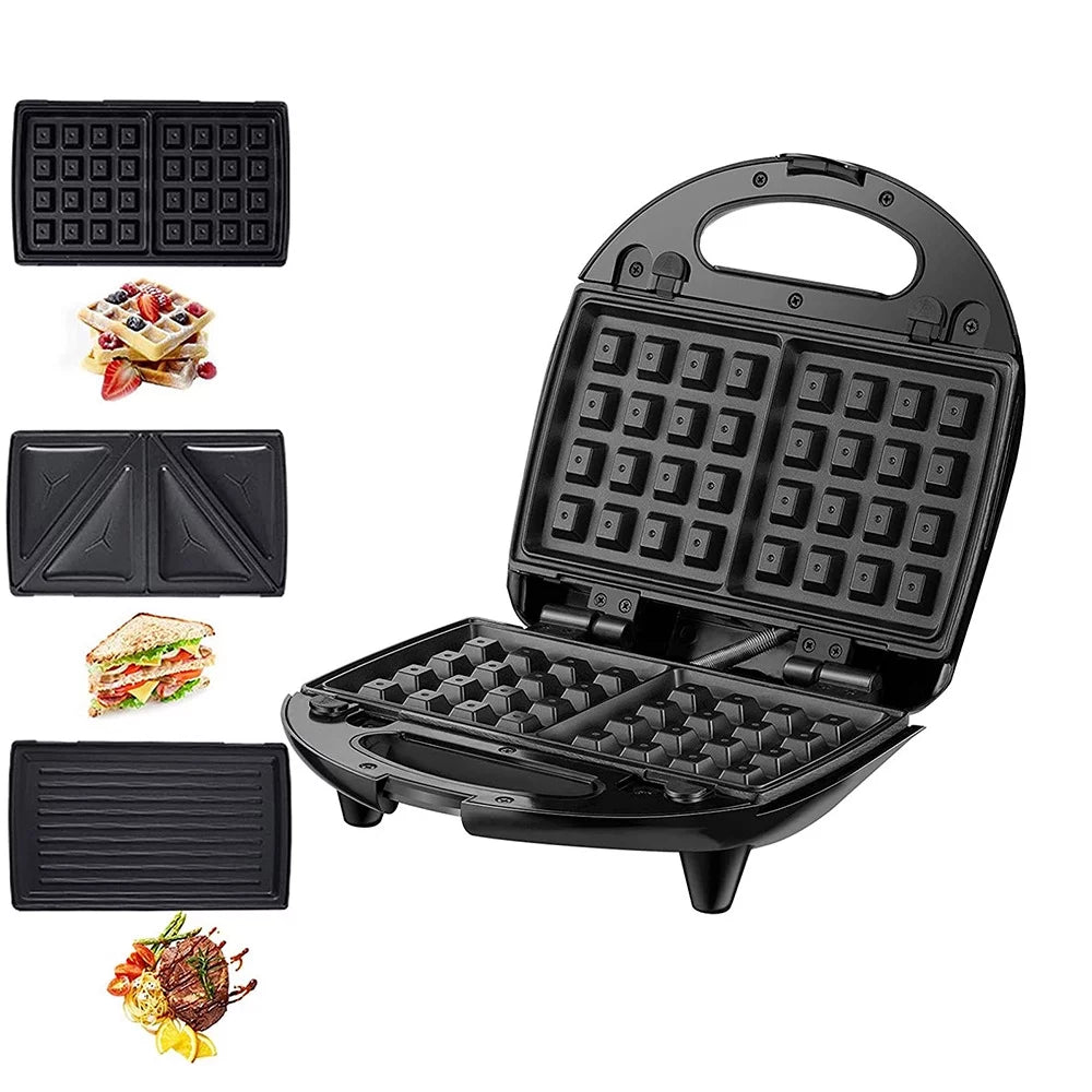Breakfast Maker Standard Household Stainless Steel Sandwich Multifunctional Waffle Heating Electric Baking Pan Steak Panini Bread Maker