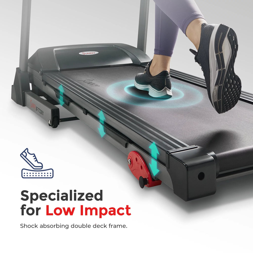 Sunny Health & Fitness Foldable Electric Treadmill with Adjustable Incline W997786