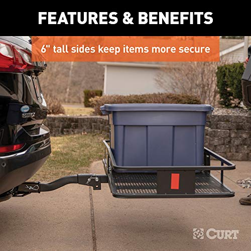CURT 18153 60 x 24-Inch Hitch Cargo Carrier, 500 lbs Capacity, Black Steel Z590363