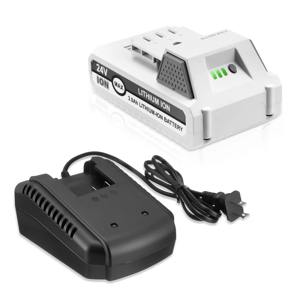 24V 3.0Ah Lithium-ion Battery and Charger for Snow Joe + Sun Joe G887
