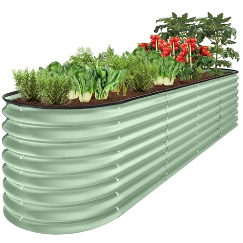 Best Choice Products 8x2x2ft Metal Raised Garden Bed Oval Planter Box for Vegetables, Herbs B5622
