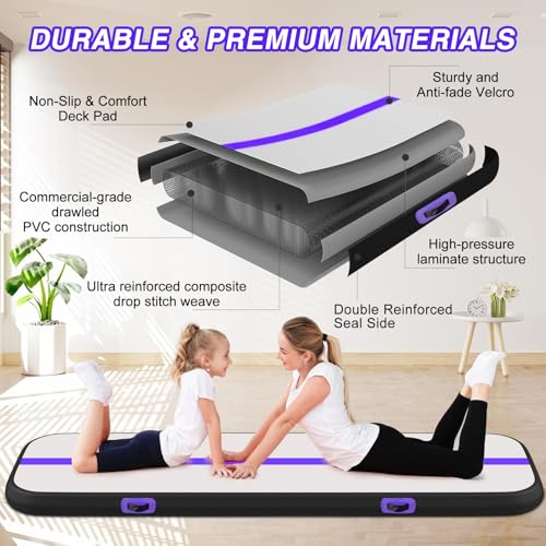 Inflatable Gymnastics Tumbling Mat with Electric Pump W352941