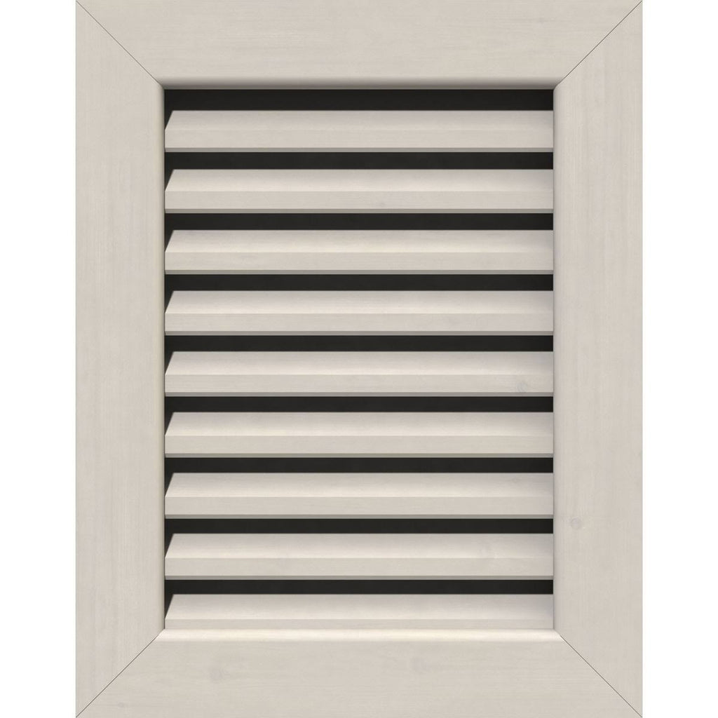 16 inchw x 12 inchh Vertical Gable Vent (21 inchw x 17 inchh Frame Size): Primed, Functional, Smooth Western Red Cedar Gable Ven