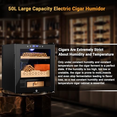 Electric Humidor Cabinet 35L with Digital LED Screen and Humidity Control C6096