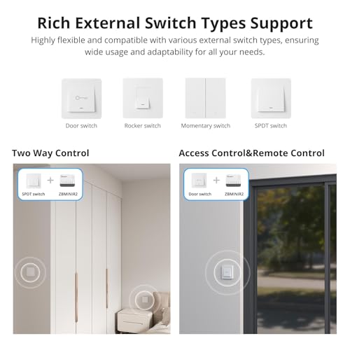 SONOFF ZigBee Smart Light Switch ZBMINIR2 4-Pack, Voice Control with Alexa & Google Home Y847821