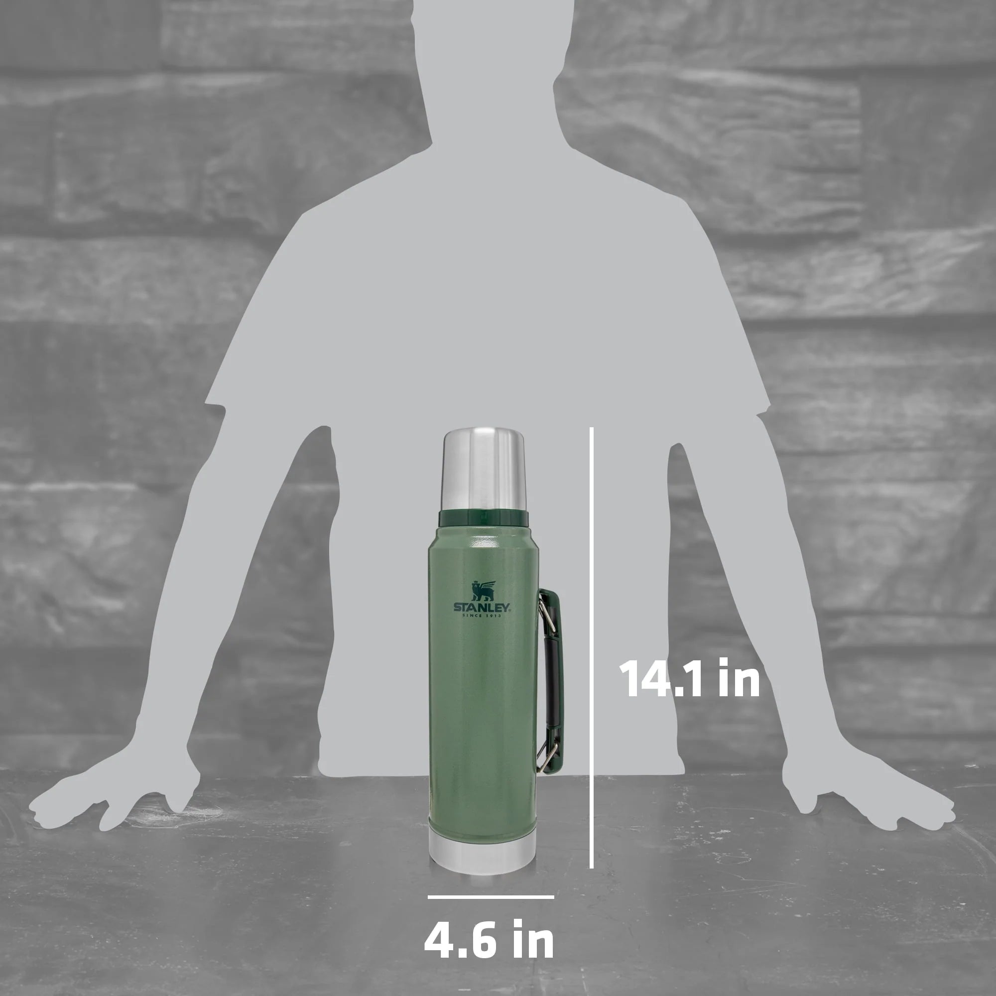 Stanley Classic Stainless Steel Vacuum Insulated Thermos Bottle 1.1 qt M736