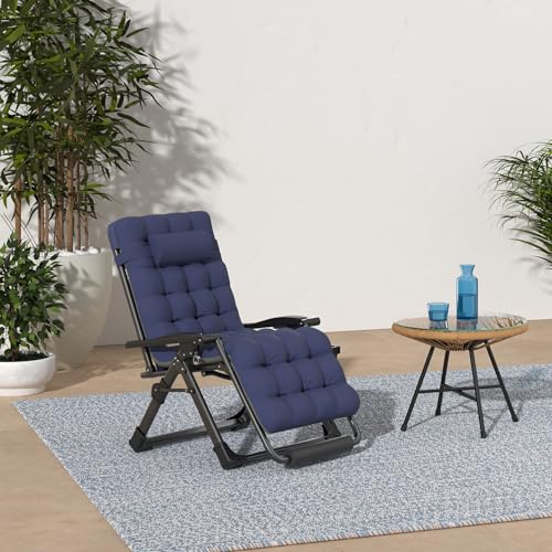 Suteck Zero Gravity Chair Reclining Camping Lounge with Removable Cushion and Cup Holder Z41184