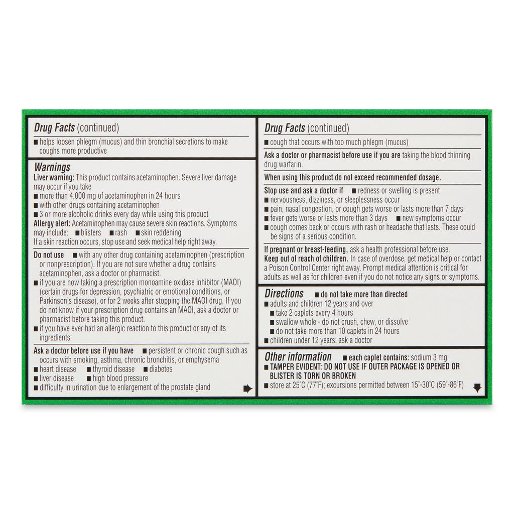 Equate Severe Sinus Congestion & Pain Acetaminophen Caplets 325mg, 24 Count A482062