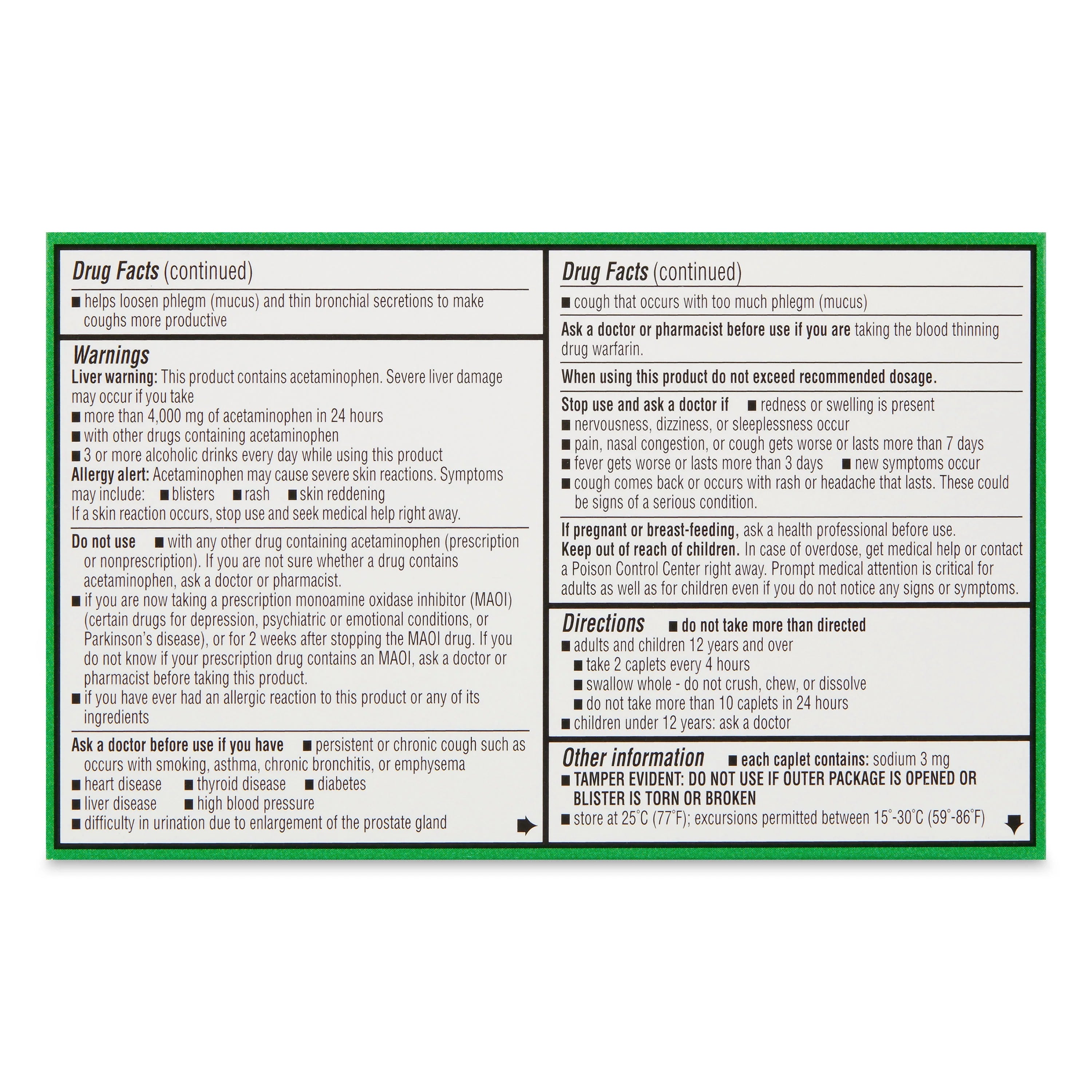 Equate Severe Sinus Congestion & Pain Acetaminophen Caplets 325mg, 24 Count A482062