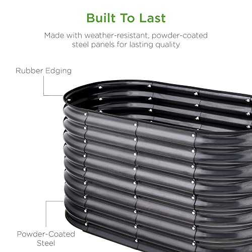 Best Choice Products 8x2x2ft Metal Raised Garden Bed Oval Planter Box for Vegetables, Herbs B5622